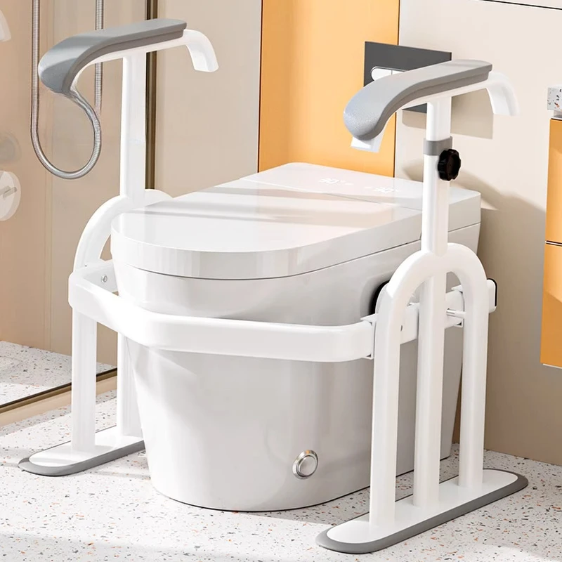 

Toilet Safety Rail for Elderly, No-Drill Bathroom Grab Bar, Non-Slip Stand Up Assist Handle for Toilet Seat, Home Care