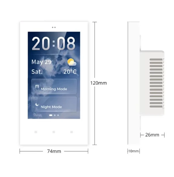 JRUMP Tuya Smart Multi-Function Home Automation Control Panel with 5-Inch Touch LCD Screen | Intelligent Touchscreen Interface