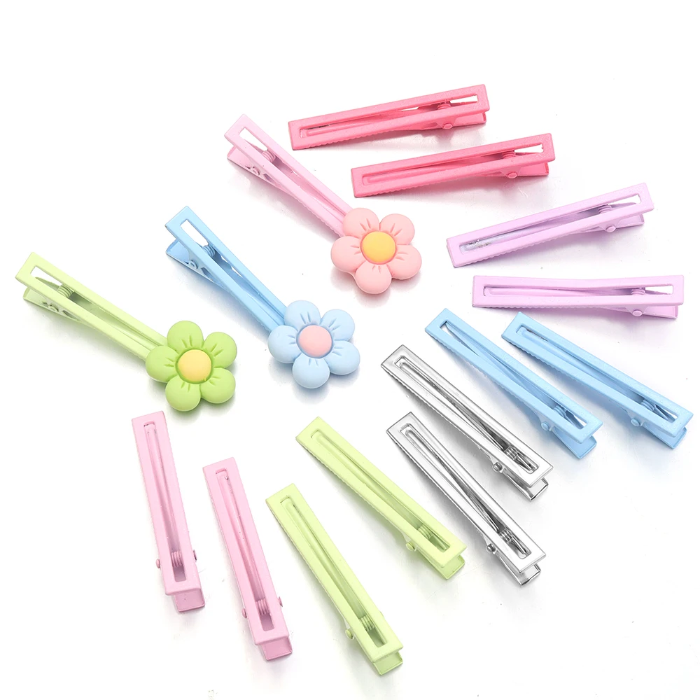 

30pcs 6cm iron square duckbill clip Hairpins Blank Setting for DIY Headwear Jewelry Making Supplies Accessories Findings