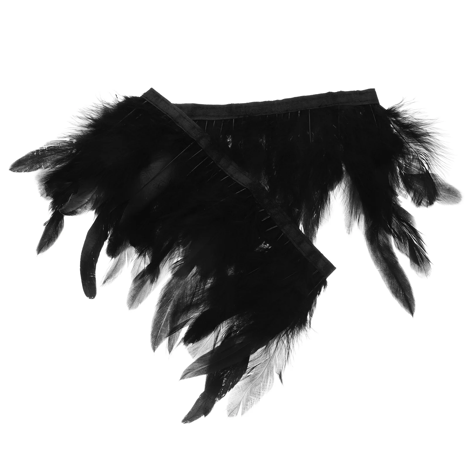 

Feathered Cape Plumage Design Soft Comfortable Shoulder Wrap Halloween Masquerade Party Costume Shawl Wing Decorative Wrist