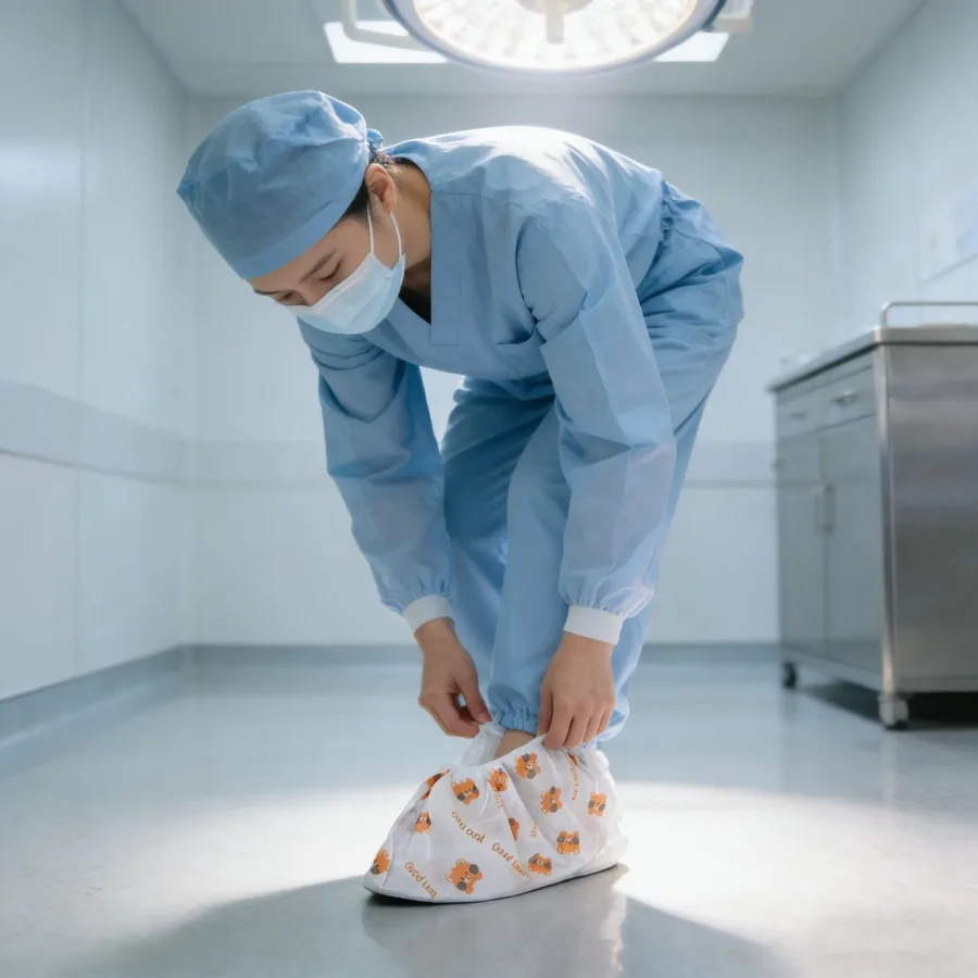 50PCS Cute Bear Disposable Shoe Covers Waterproof Non-Slip Nonwoven Booties Indoor Home Use - Image 4