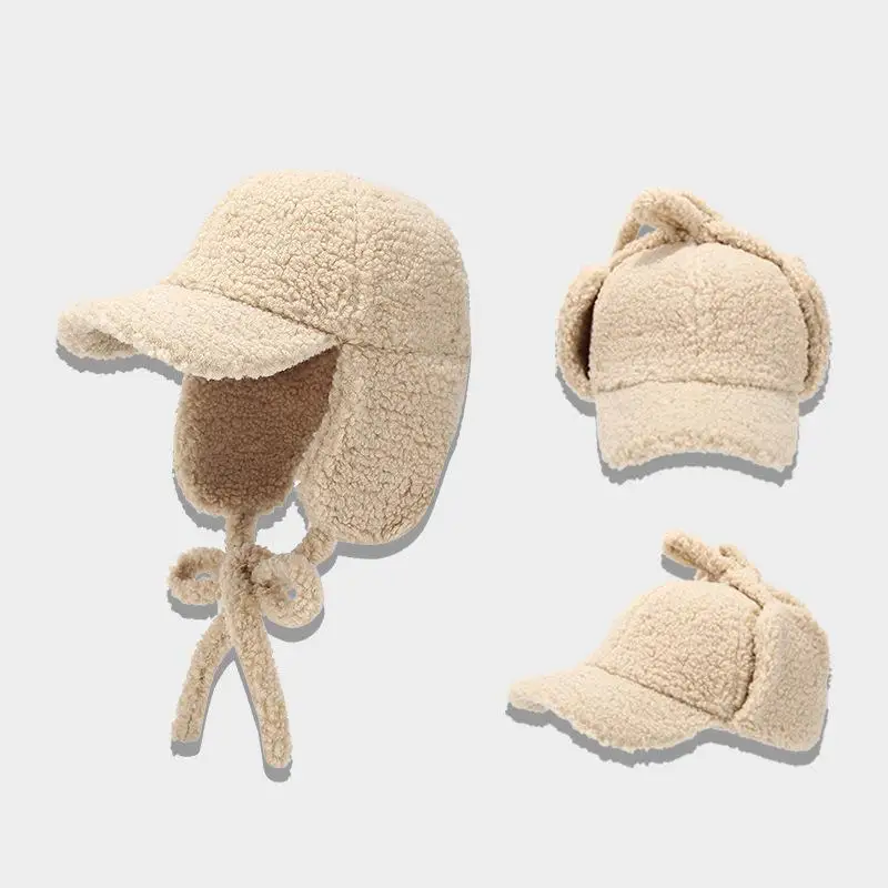 Autumn Winter Hats For Women Men Velvet Ear Protection Baseball Cap Fashion Outdoor Casual Windproof With Ear Flaps Riding