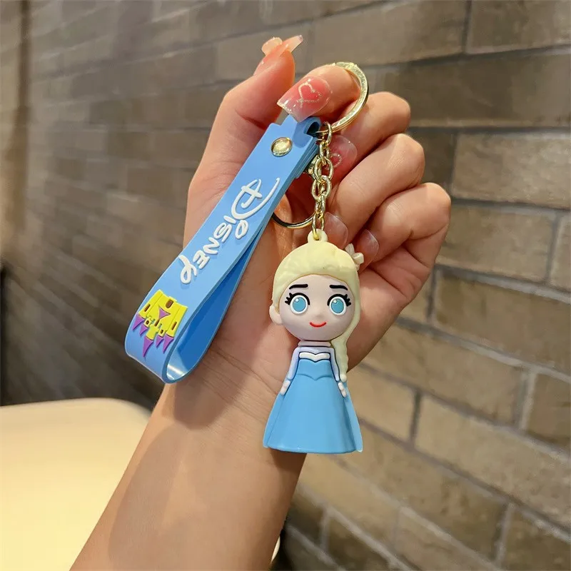 Cartoon Anime Princess Mermaid Frozen Pendant Keychains Car Key Chain Key Ring Phone Bag Hanging Jewelry Kids Gifts