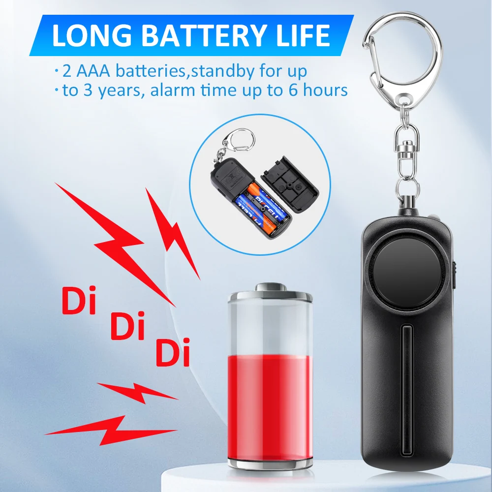 Wsdcam Portable Personal Security Alarm with Keychain 130dB Siren Self Defense Panic Alarm For Women Child Security Protection