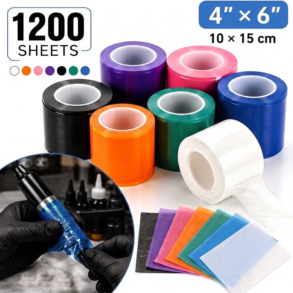 1200 Sheets Tattoo Barrier Film Disposable Tattoo Wraps Cover Tattoo Protective Film 4