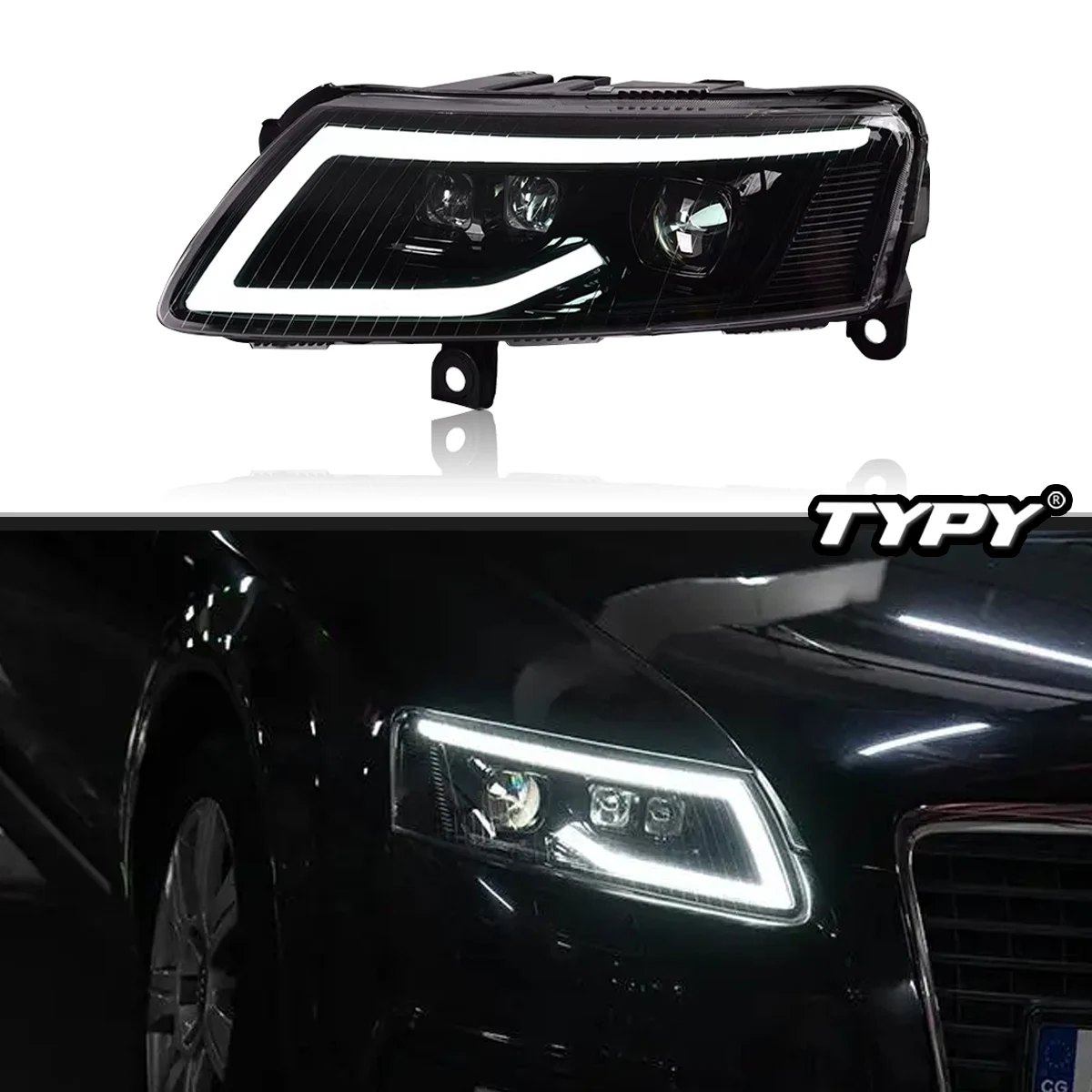 

TYPY новая светодиодная фара, обновленная, модифицированная для Audi A6L, фара 2009-2012, динамический сигнал, фара, автоаксессуары