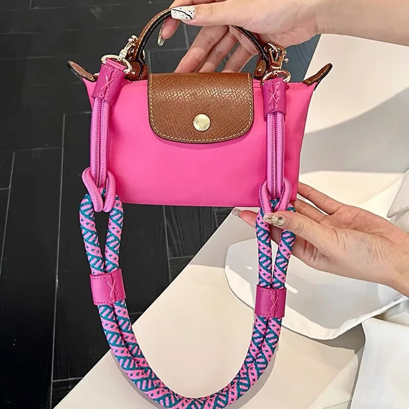 New Nylon Crossbody Shoulder Rope Strong Durable Hardware Texture Buckle Head Handbag Bag Strap Accessories For Women Girls