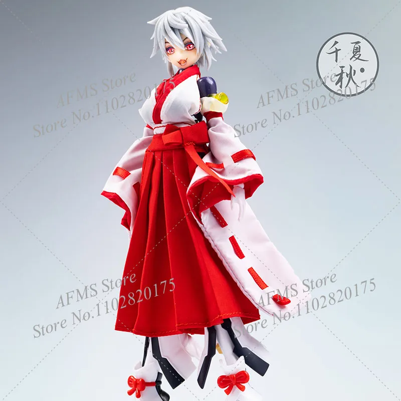 1/12 Scale Mobile Suit Girl Kimono Witch Uniform Backless Vest Tops Pleated Skirt Set For 6Inch Women Soldier Action Figure Body