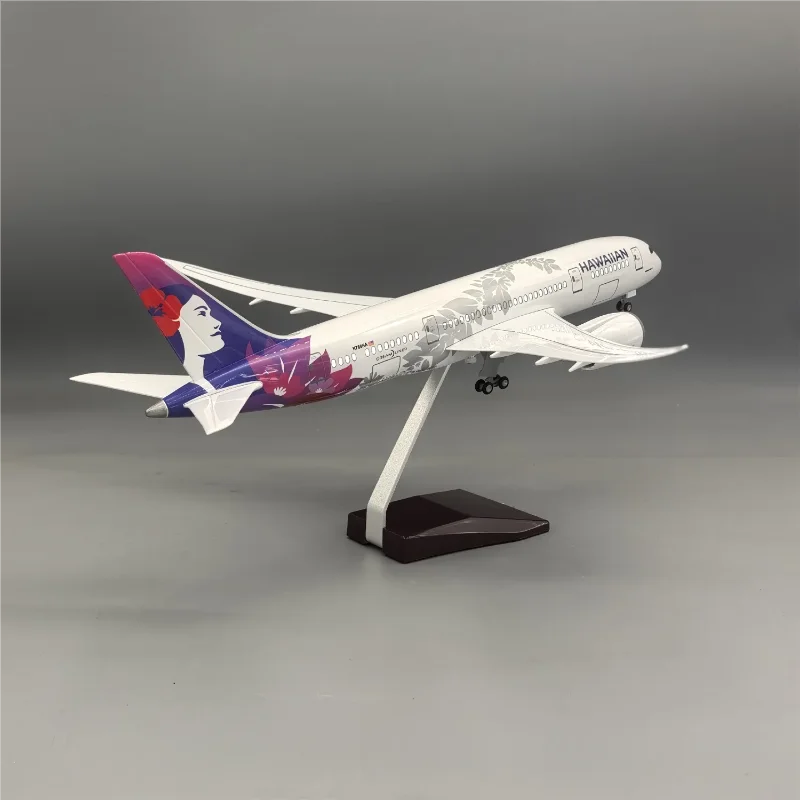 B787 Hawaiian Airways Model Plane 43cm 1:130 Scale Aircraft Diecast Airplanes With Landing Gear Aviation Fun Collection Display
