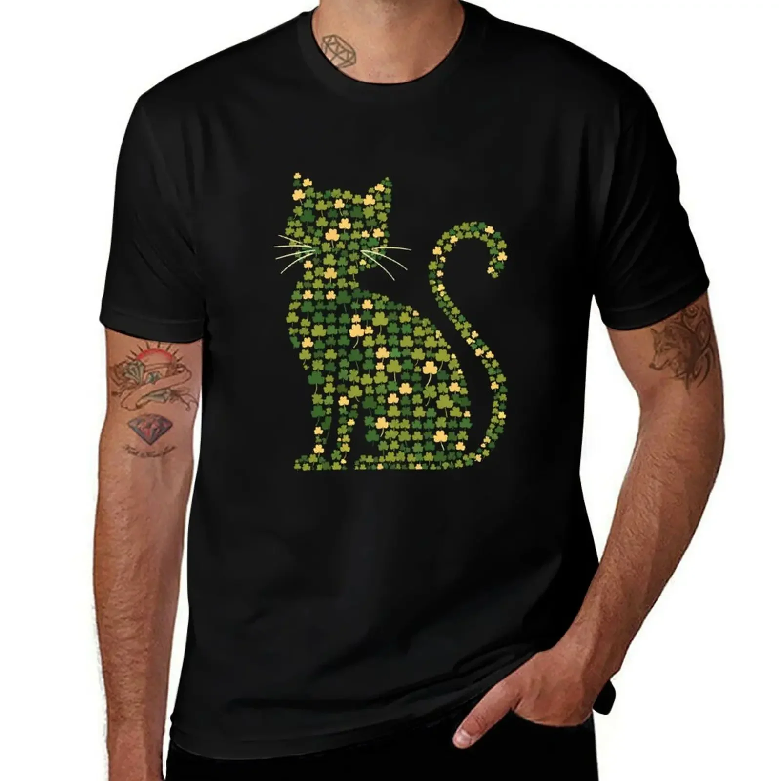 

Cat Kitten Lucky Shamrock Clover - St Patricks Day T-Shirt Man t-shirt anime shirt man clothes Blouse t shirts for men graphic