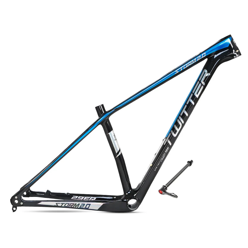 Carbon Fiber Mountain Bicycle Frame, Thru Axle, Interanal Cable, Disc Brake, 29ERTwitter Storm 2.0, 12*142mm