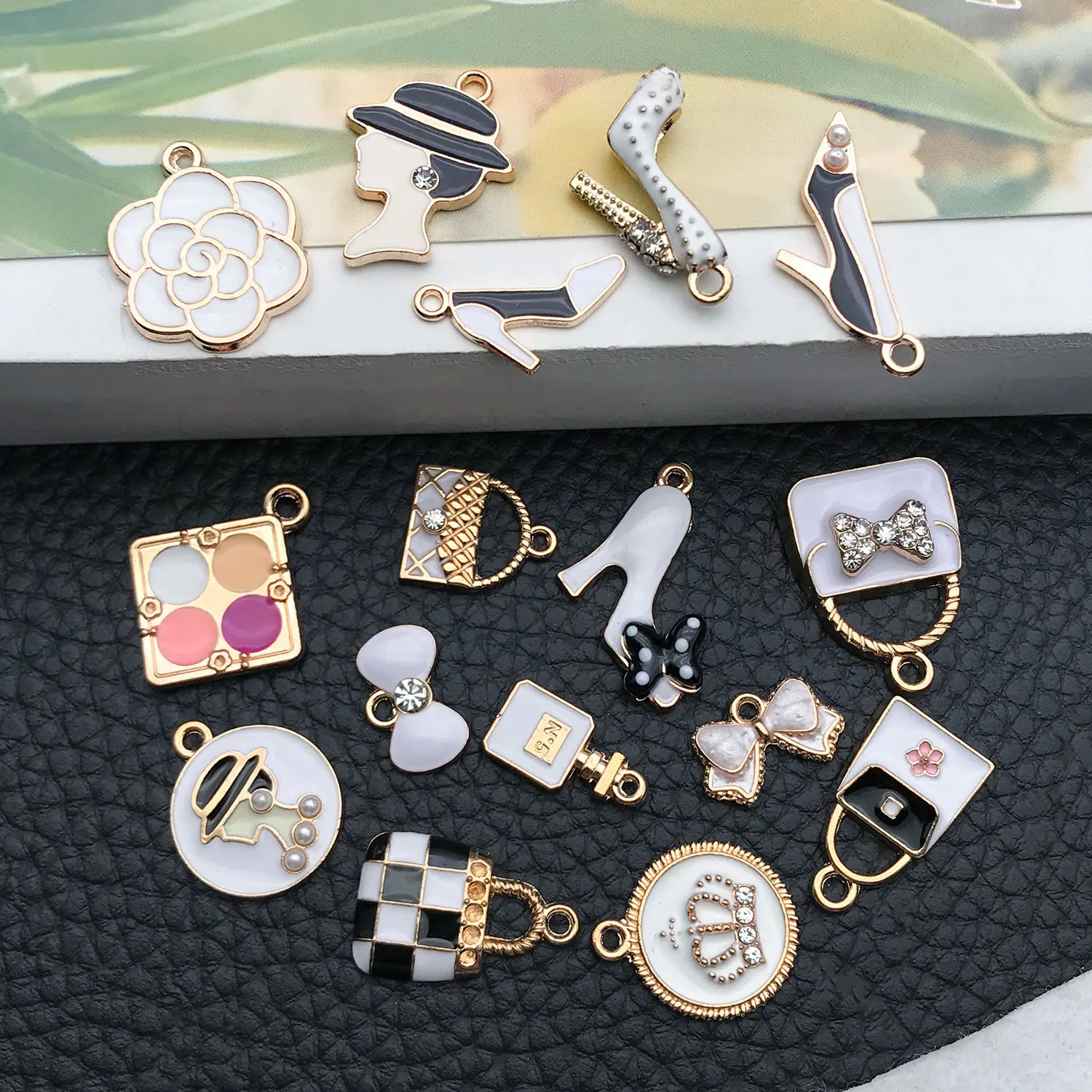 10/16 Pieces Drop Oil Little Chic Lady's Set, Suitable for DIY Handmade Necklace, Bracelet, Earring Accessory Materials. image 3