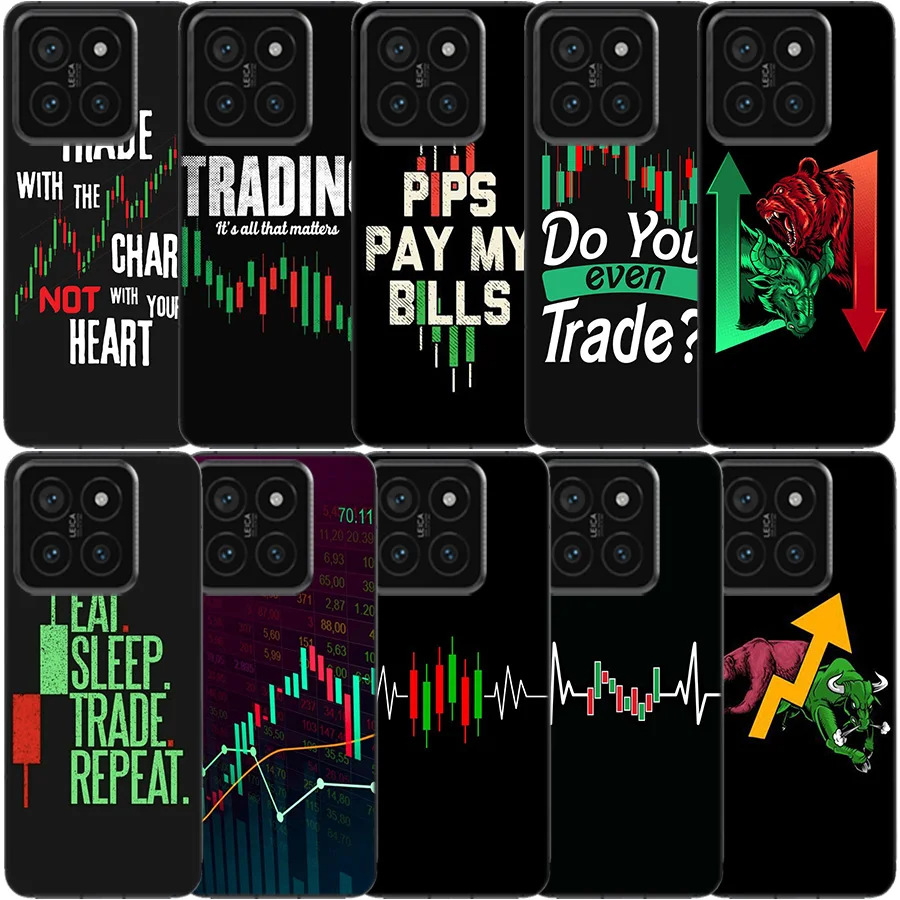 Day Trader Trader Trading Clear Phone Case For Xiaomi Poco X6 X5 Pro X4 X3 NFC F4 GT F6 F5 F3 M5 M5S M4 M3 Pro F2 F1 TPU Pattern