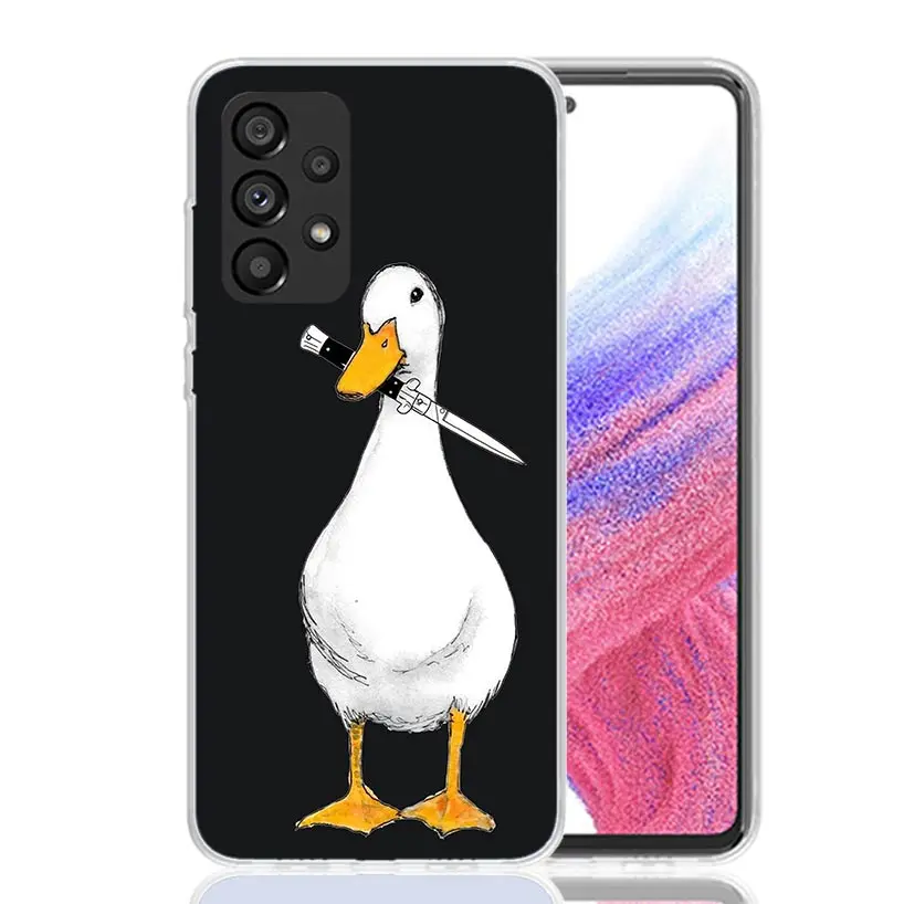 Etui na telefon z motywem kreskówkowego kaczora i gęsi do Samsung Galaxy A13 A14 A15 A16 A17 A53 A54 A55 A56 A33 A34 A35 A36 A23 A24 A25 A26 A05S A — zdjęcie produktu 4