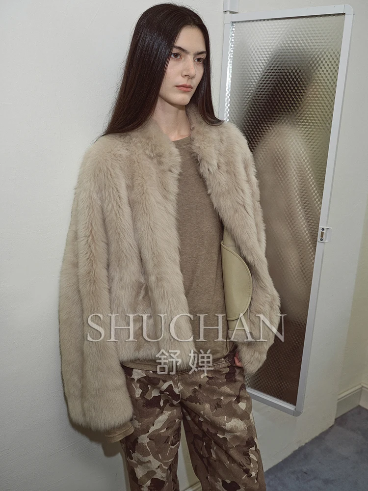 New Quiet Luxury Stand Collar Tuscan Double-faced Fur Winter Warm Casaco Feminino  Fur Coat Women Fur Jacket