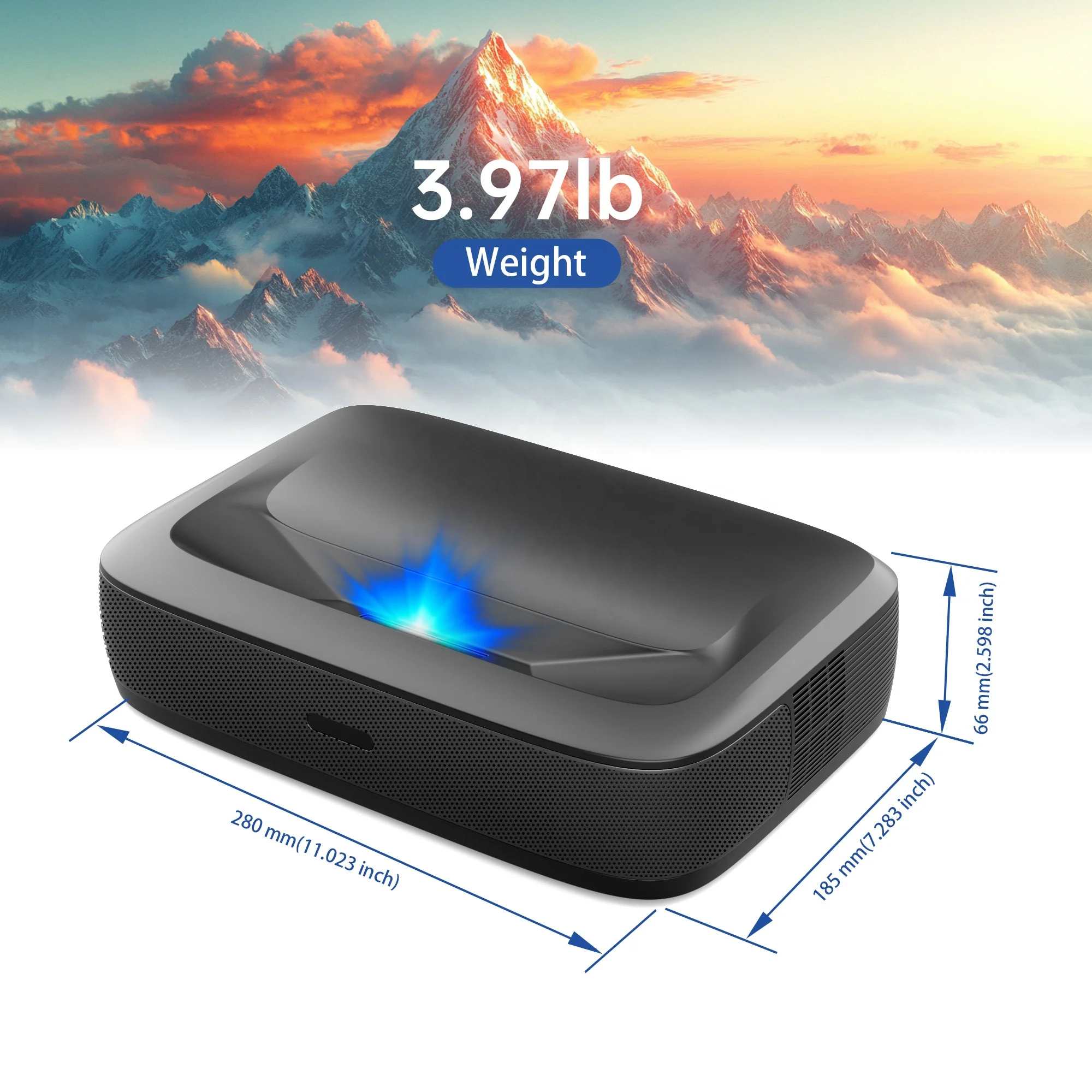 1080P Mini UST Triple Short Throw Portable WiFi 6 4K Projector