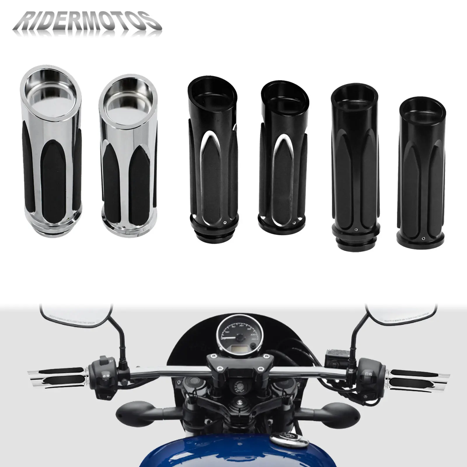 

Motorcycle 1'' 25mm Electronic Handle Grips For Harley Softail Fat Boy FLSTF Touring FLHT FLHTK Hand Bar Grip Touch Comfort CNC