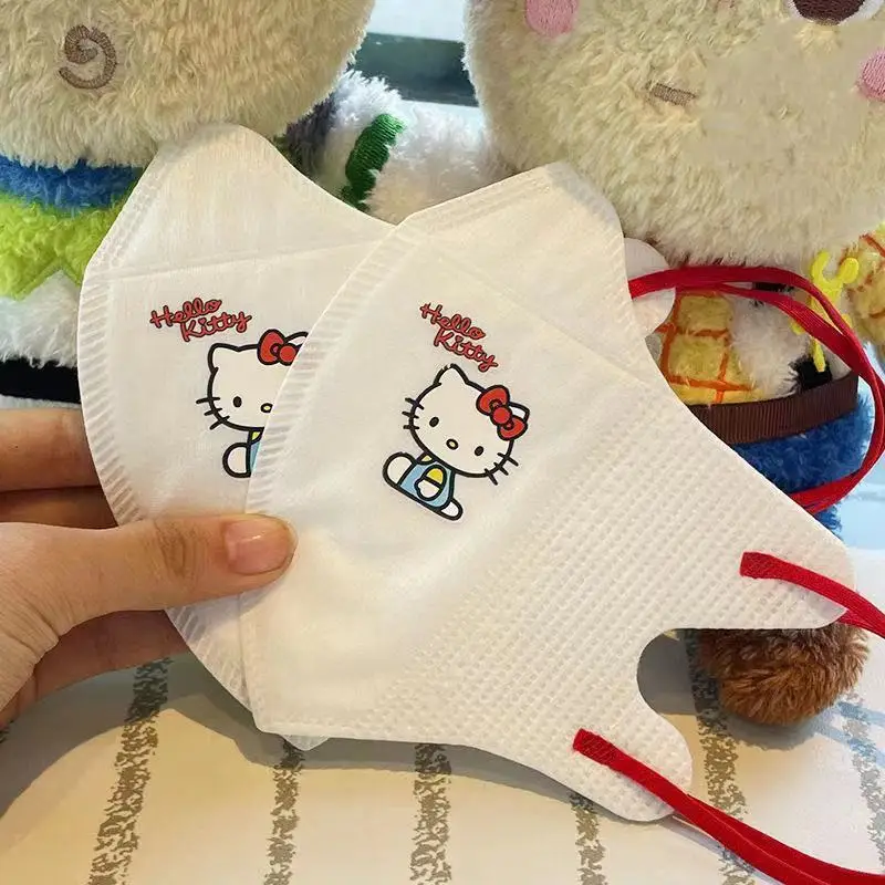 Hello Kitty Sanrio Kawaii Cute Cartoon trójwymiarowa maska dla kobiet dorośli drukowane dzieci pyłoszczelne niezależne opakowanie