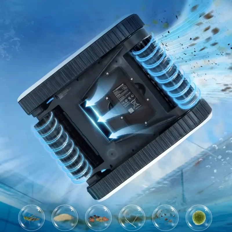 Limpiador Automático de Piscinas, Aspiradora Subacuática Inalámbrica, Limpia el Fondo de la Piscina, Limpiador de Tortugas Acuáticas