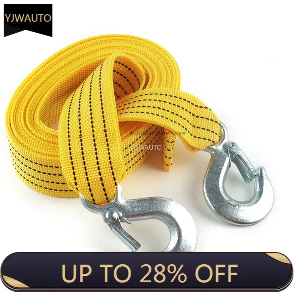 5 Tons Car Tow Cable Towing Strap Tow Rope with Hooks for Heavy Duty Truck Jeep ATV SUV Emergency