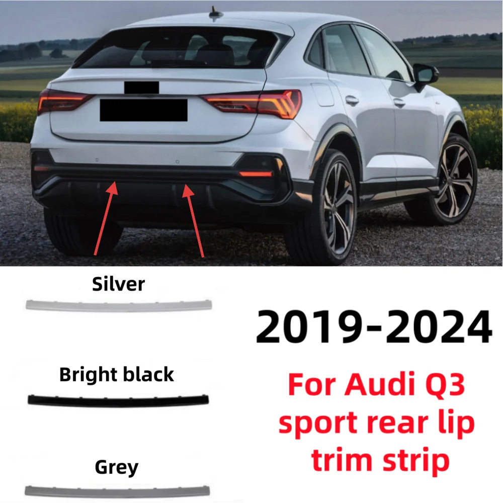 

For Audi Q3 2019-2024 Sport car rear bumper lower lip middle decorative strip