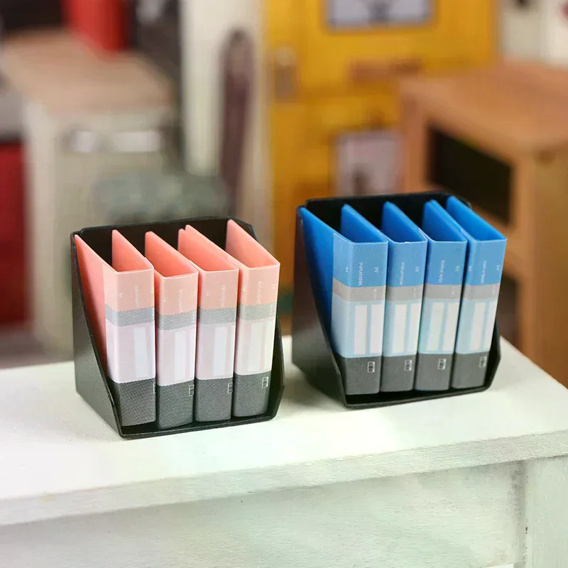 1 Set Mini Writing Board Clip Notebook File Folder Stationery Board Toys Office Desk Simulation Folder Model Dollhouse Parts