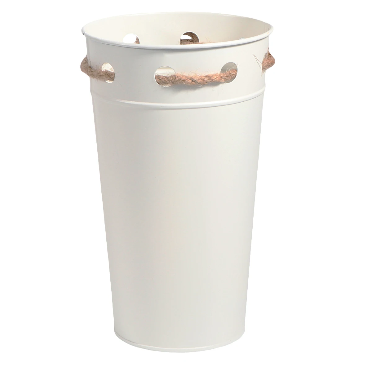 

White Iron Pail Rustic Style Flower Planter Creative Plant Bucket Gardening Decorative Metal Bucket For Flower Shop Bar Storage