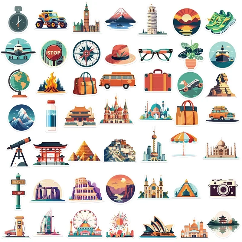 10/30/65PCS Cartoon This City PVC Sticker Aesthetic Colorful Decoration Scrapbooking Korean Stationery School Supplies for Kids