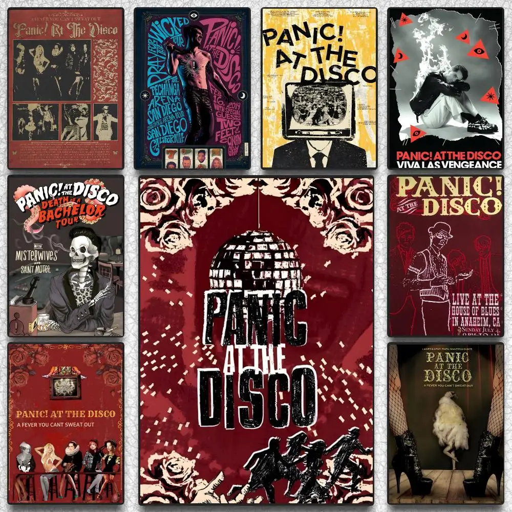Panic! At The Disco Band Retro Pop Rock Poster Self-adhesive Advanced Aesthetic Printing Paper Wall Art  Living Room Home Decor