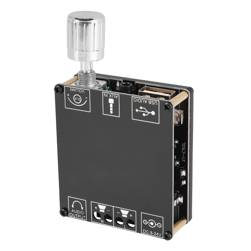 Mini Amplificador de Potência Digital, Bluetooth 5.0, Áudio, Placa Estéreo, 50W x 2, 3.5mm, USB, XY-C50L, 20X