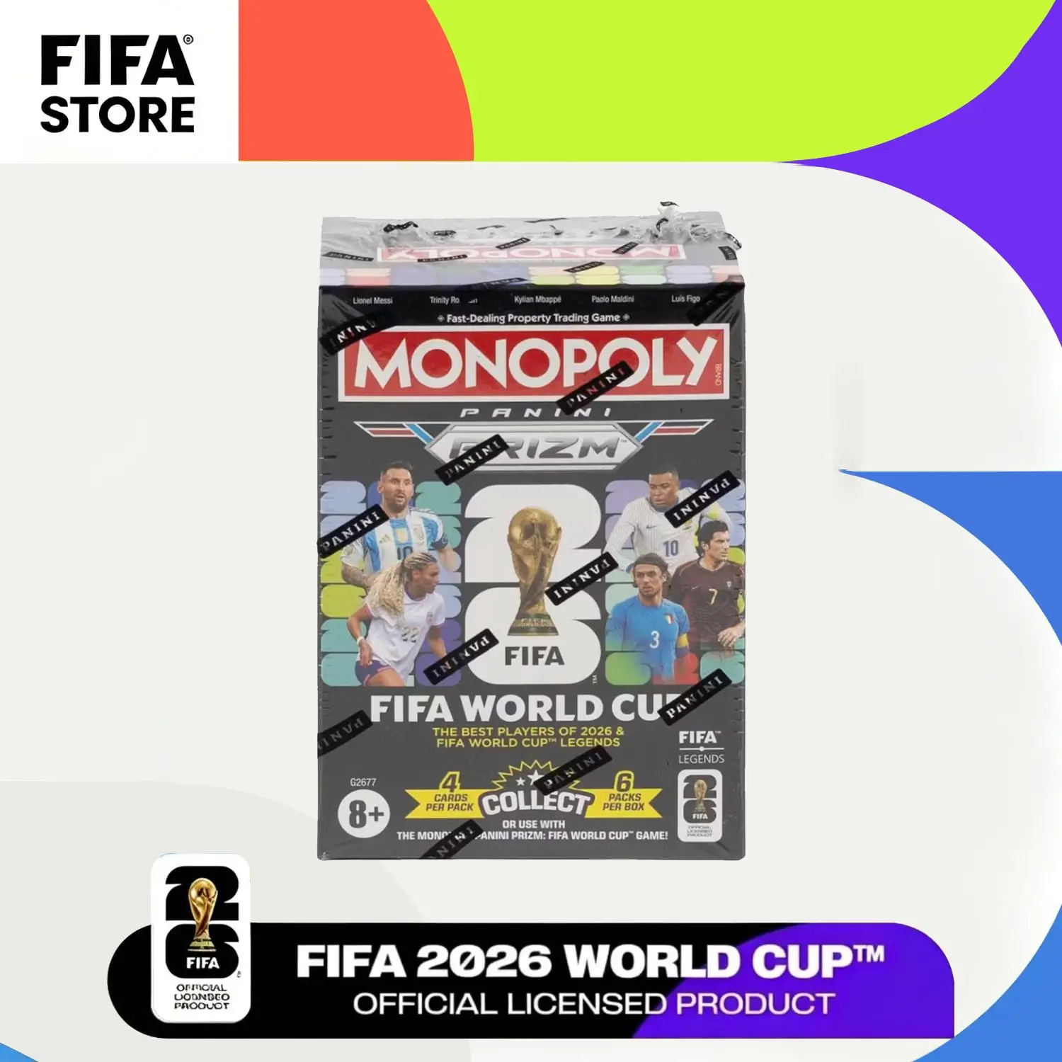 2026 Panini Prizm Monopoly FIFA World Cup Soccer Blaster Box (Millionaire Black Inserts!)