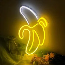 W kształcie Banana znaki neonowe lampa dekoracja ścienna do pokoju lampa Neon LED sztuka dziecko dzieci lampka nocna lampa wiszące Led na imprezę