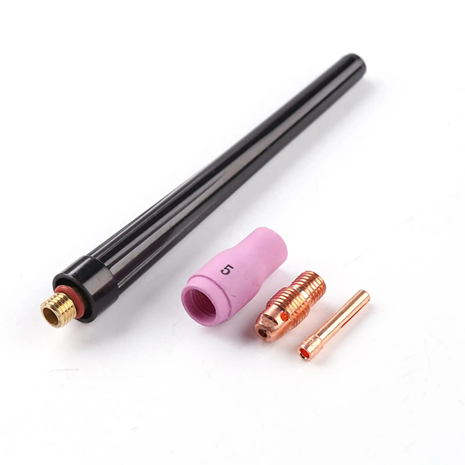 

4Pcs TIG Welding Torch Accessories Alumina Nozzle Collet Body Consumables Back Cap Fits for WP 17 18 26 Tool Set Replacement