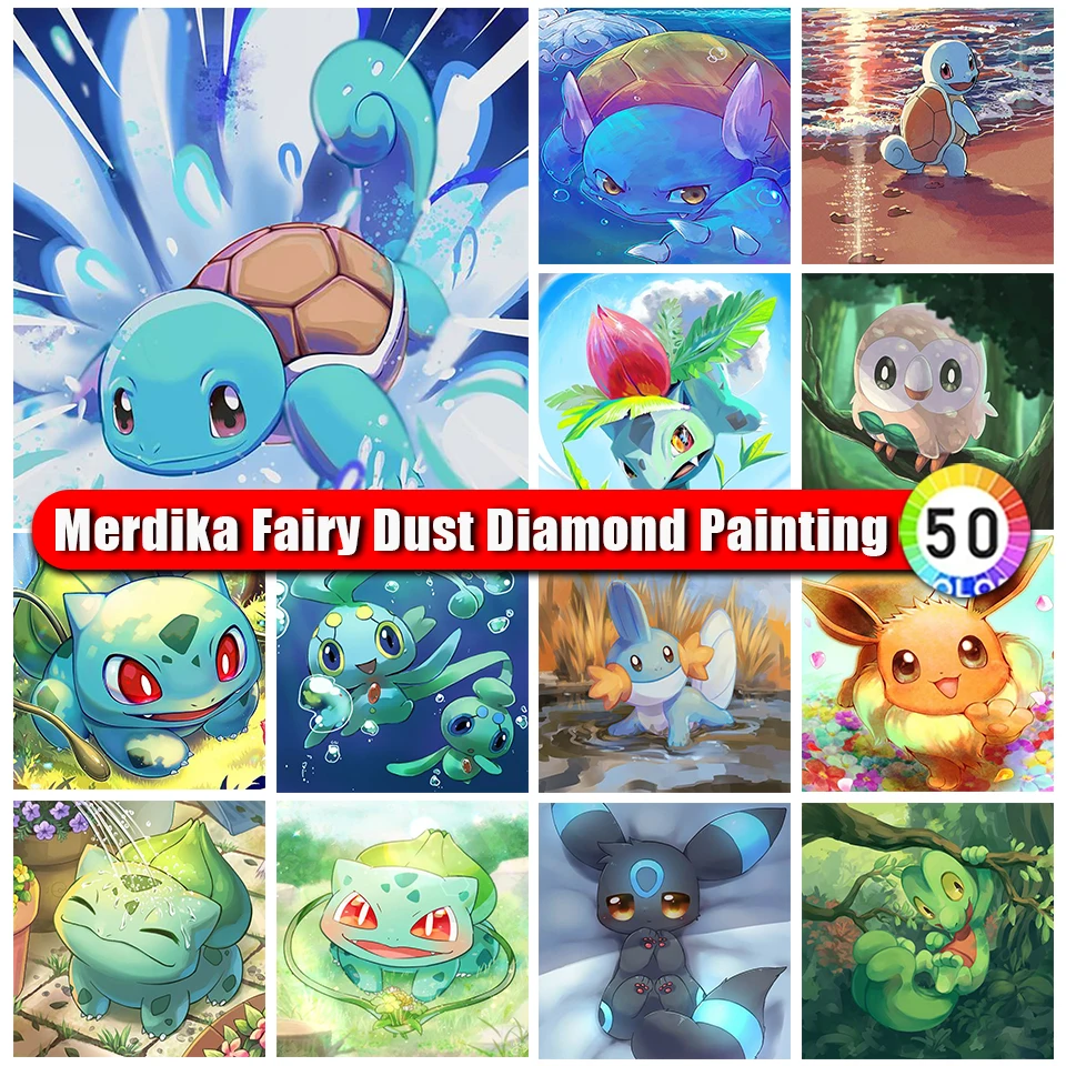 

Merdika Fairy Dust Diamond Painting Pokemon Cartoon 5D Kit Cartoon Art Full Rhinestones Embroidery Cross Stitch Mosaic Decor
