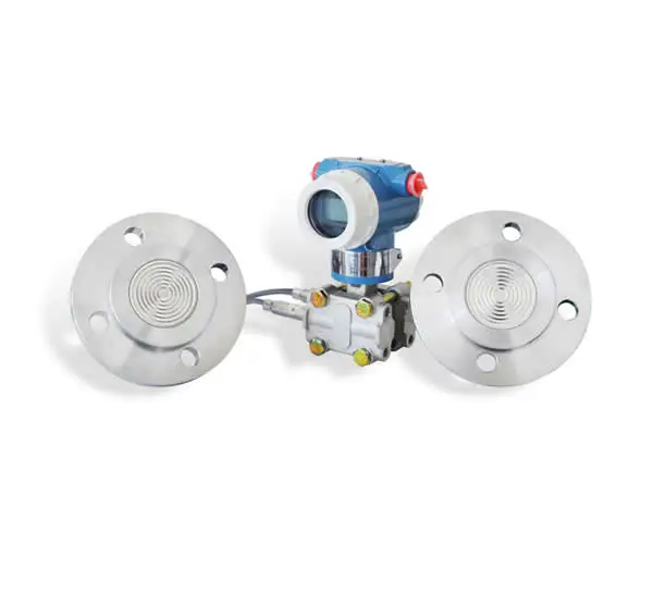 Two flange mounted differential remote pressure transmitter hart smart pressure level transmitter