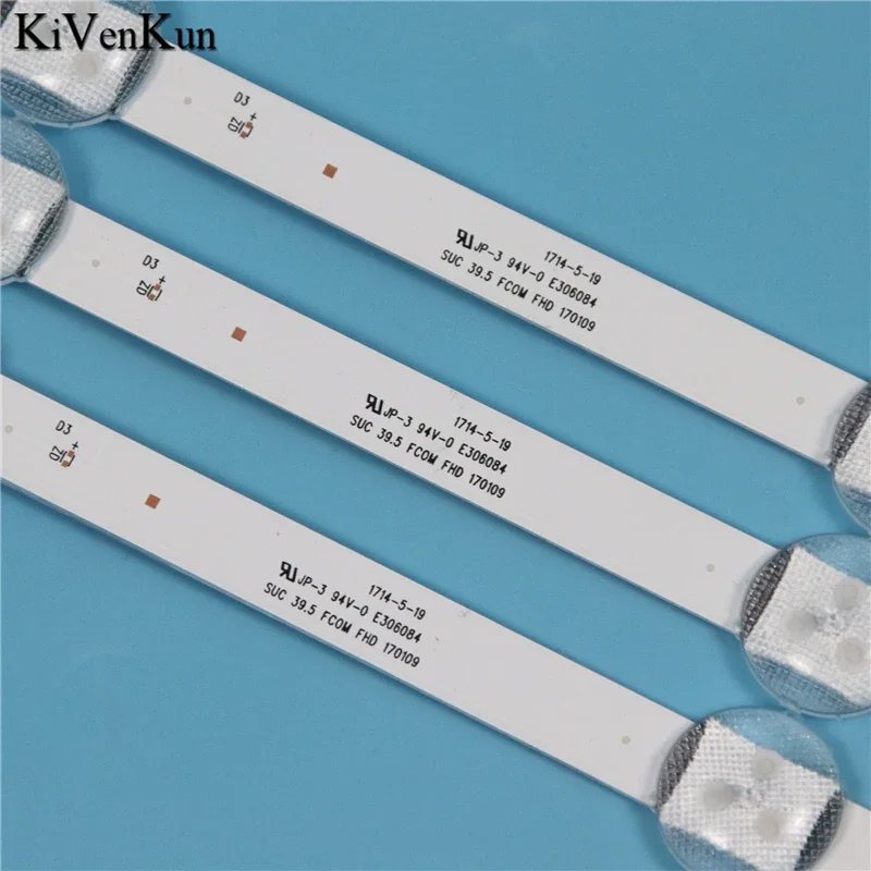 

3PCS LED Backlight Strips For Samsung UA40K5000AR UA40KF21EAJ LED Bars Bands 2015 SVS39.5 FHD FCOM 8LEDS Rulers V5DN-395SM0