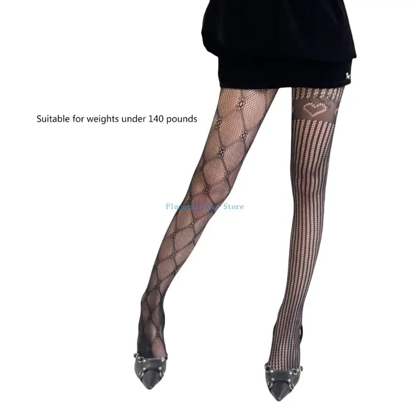 652b 여성 Hollowout 생선 넷 스타킹 비대칭 심장 Argyle AB 색상 팬티 스타킹