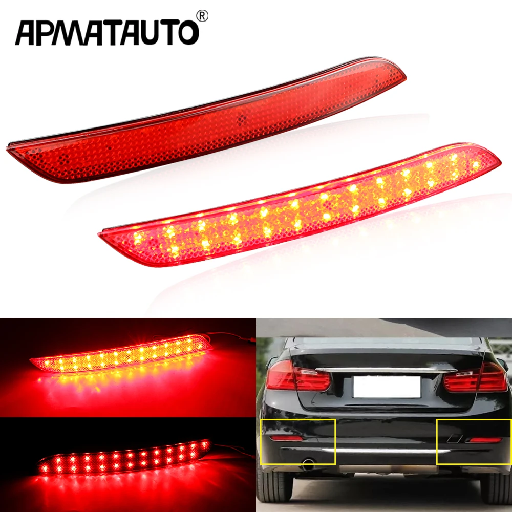 

Для BMW 3-й серии F30 F31 2012-2015 гг. 320i 325i 328i 330i 335i Светодиодный отражатель бампера с красной линзой Задний стоп-сигнал OEM: 63147301187
