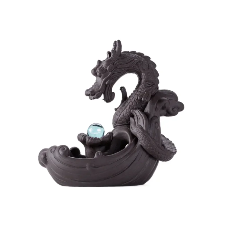 

Incense Holder Ceramics Home Decor Dragon Censer Smoke Waterfall Holder Backflow Incense Burner