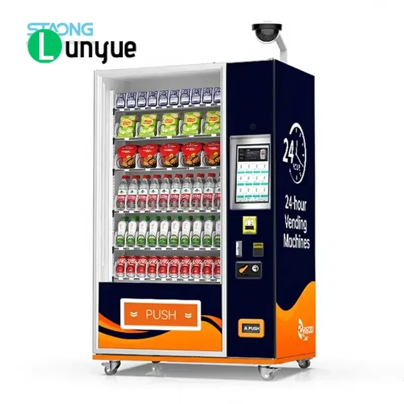 Automatic Smart Snack and Beverage Vending Machine with 15.6 Inch Touch Screen for Office Home Commercial Use Easy Operation