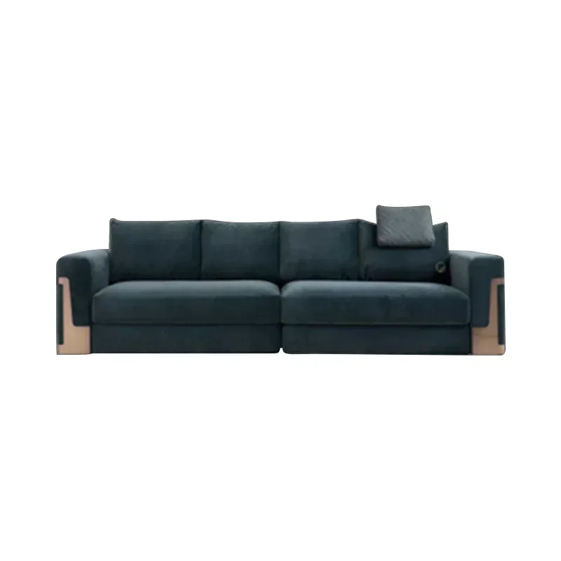 Italian minimalist modern light luxury leather sofa combination