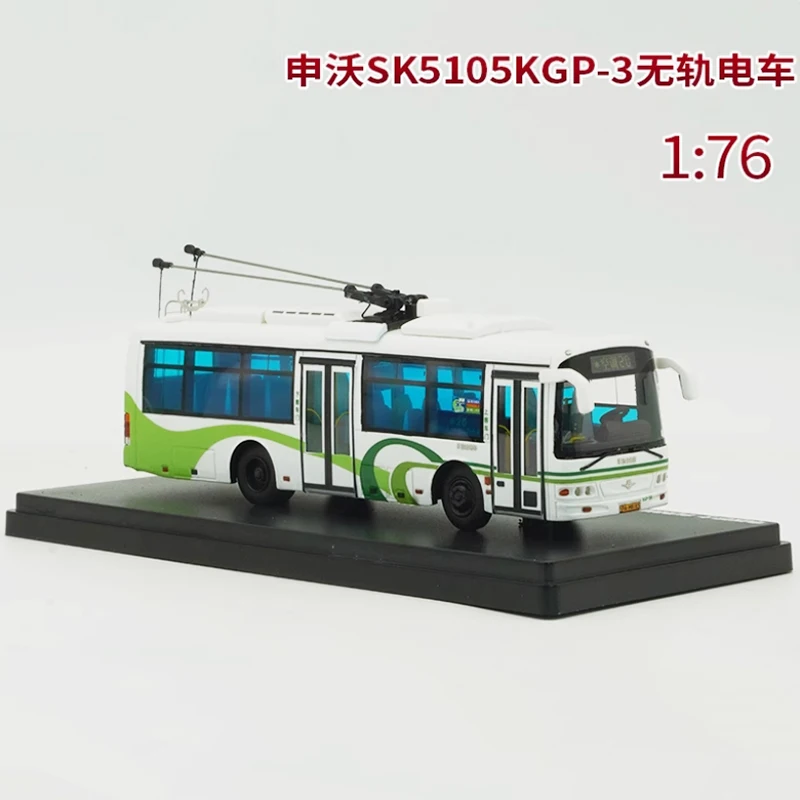 Diecast 1/76 Scale Shanghai SUNWIN Bus 5 Series SK5105KGP-3 Trolleybus Resin Simulation Bus Model Collection Souvenir Show Gift