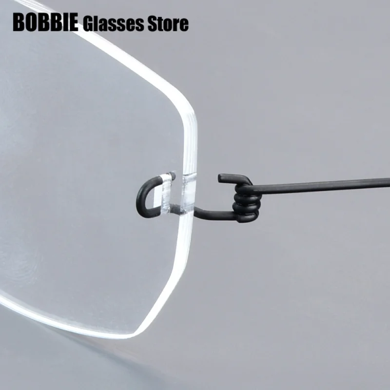 Square Glasses Frame Rimless 2527 Denmark Brand Titanium Men Women Optical No Rim Light Thin Prescription Eyeglasses Screwless