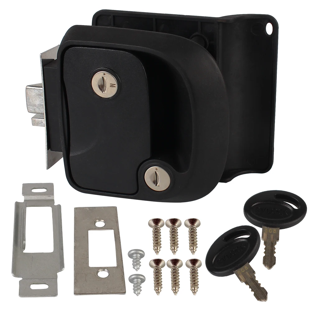 

RV Camper Trailer Entry Door Lock with Keys Handle Double Open Door Latch Camper Accessories