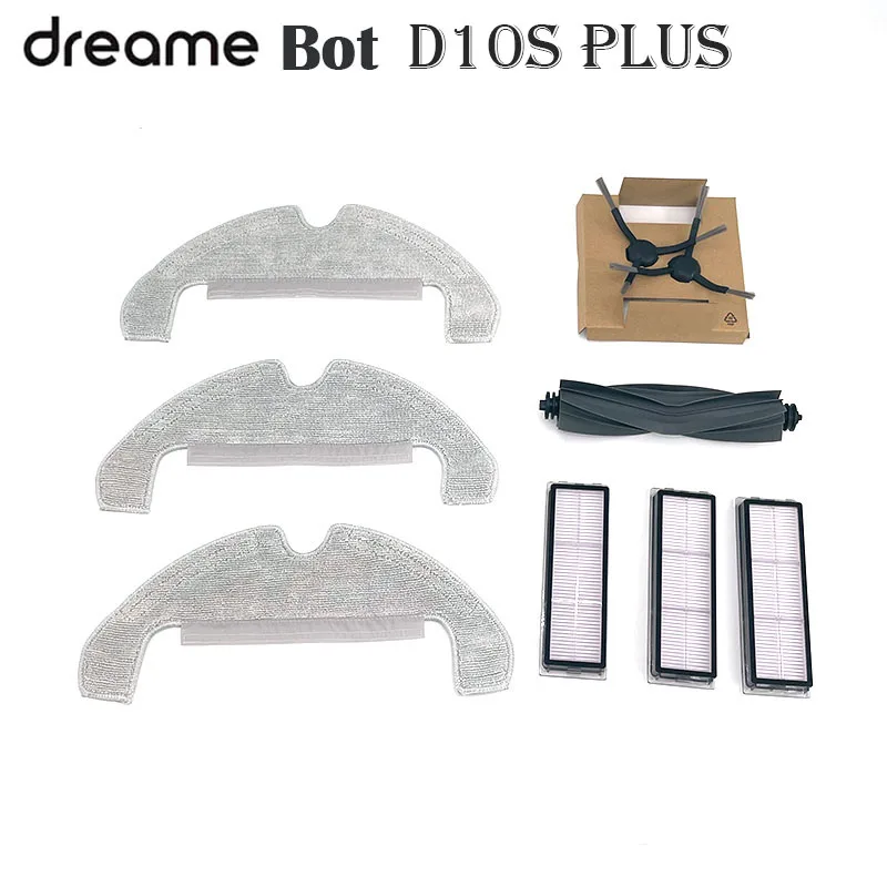 Original Dreame Bot  D10S Plus Robot Vacuum Cleaner  Accessories Parts, Main Brush, Side Brush, Filter, Mop Cloths