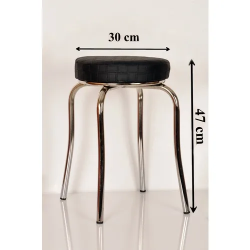 Indomitable Masacılık 2 Li Black Metal Stool Profile Stool Kitchen Stool Thick Stool Stackable