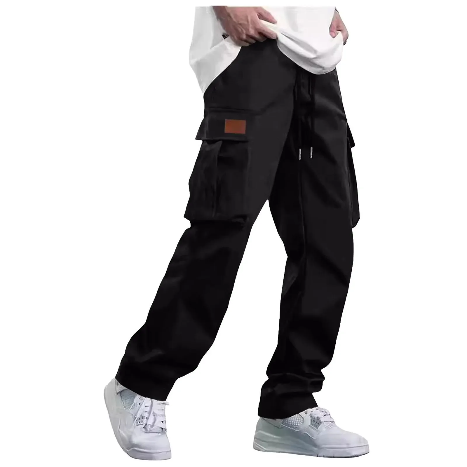Cross-Border Autumn Autumn New Sports Casual Men'S Pants Plus Size Multi-Pocket Loose Fleece Cargo Pants Cotton Sweatpants