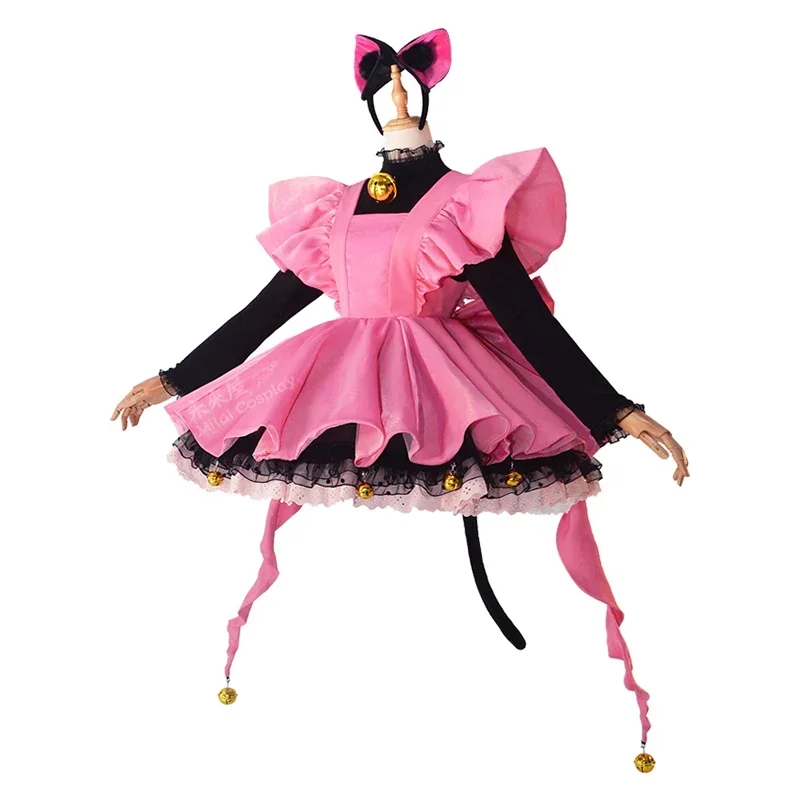 PRESAL New Anime Cardcaptor Sakura Cosplay Costume Kinomoto Sakura Cosplay Black Cat Maid Dress Halloween Costumes for Women