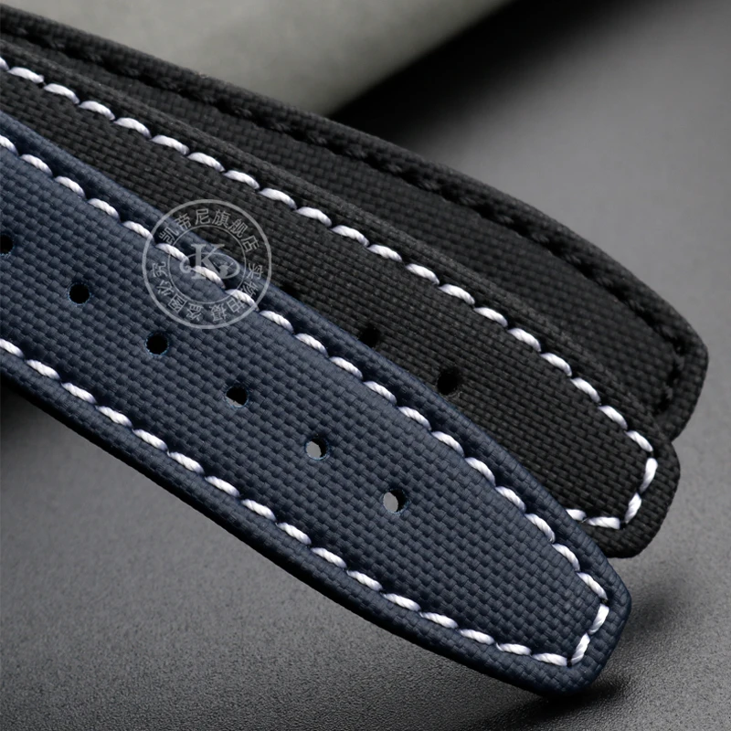 Imagem -05 - Pulseira de Couro de Nylon para Iwc Engineer Ver Black Sport Canvas Ver Strap Iw500501 Iw378507 Iw322703 Series