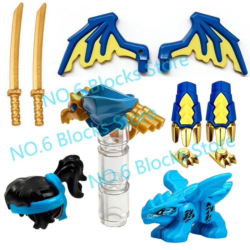 MOC Anime Cartoon Building Blocks Figures Accessories Dragon Claws Cloaks Wings Armor Swords Assemble Mini Bricks Toys Gifts S17 - view 4